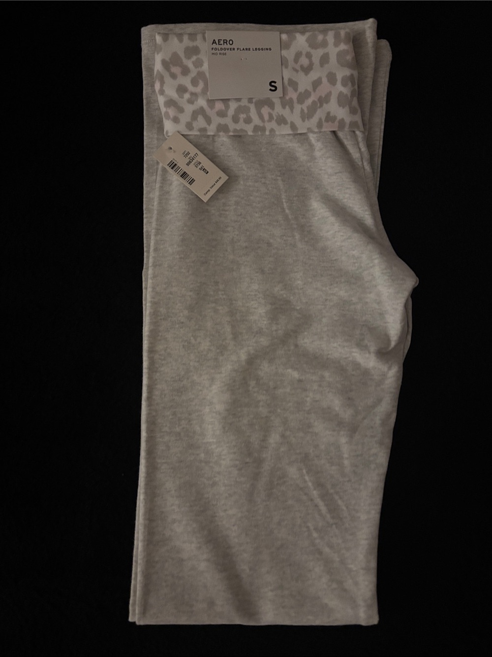 Aeropostale Light Gray Cheetah Foldover Waist Leggings